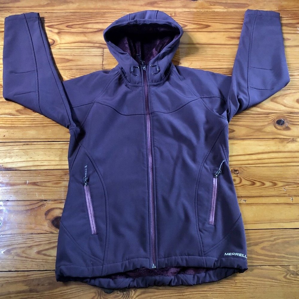 Merrell Aeroblock Women’s XS Maroon Sport/Casual Hooded Jacket RN 119414- Lined.